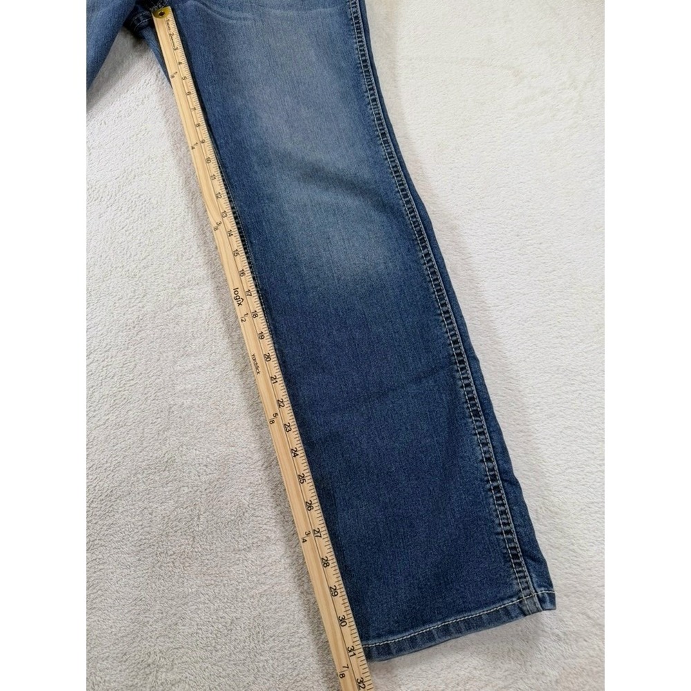 Ariat Rebar Riveter Straight Leg Jeans Nightride Mid Rise Blue Denim 32R - Picture 16 of 16